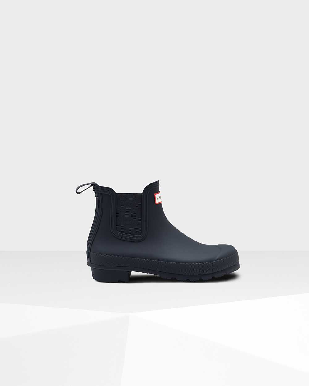 Womens Hunter Original Chelsea Boots Navy | ZWFAXE-207